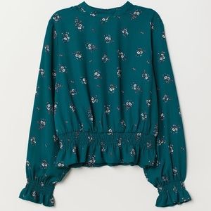 Smocked Green Blouse